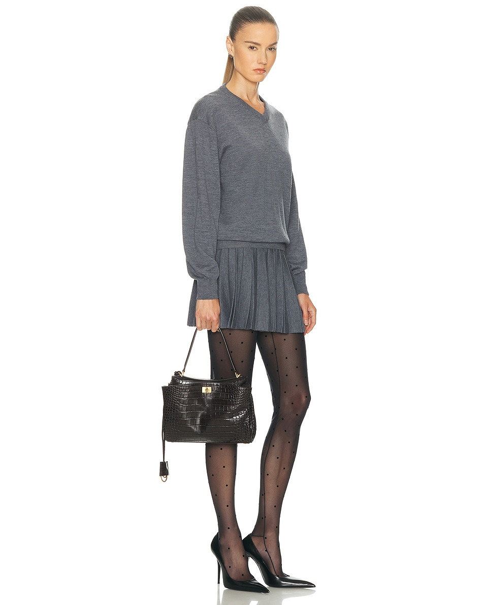 Rodeo Small Croc Embossed Top Handle Bag - 2