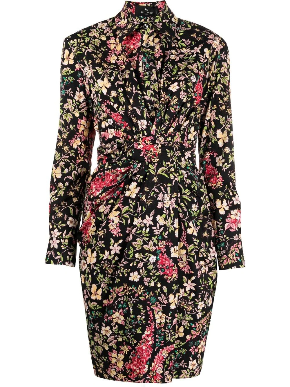 floral-print shirtdress - 1