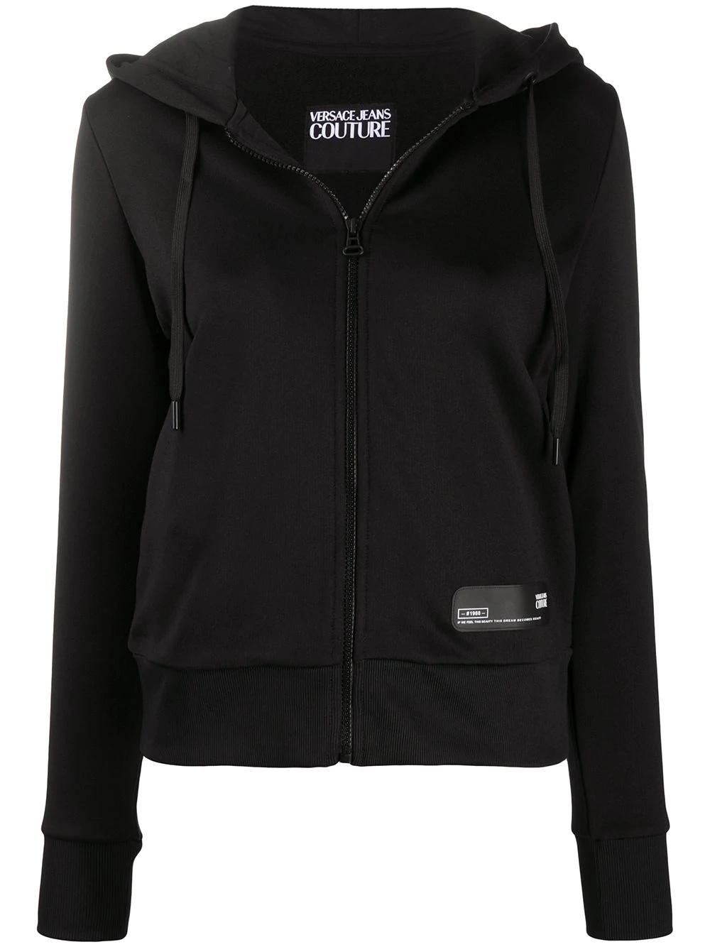 drawstring zipped hoodie - 1