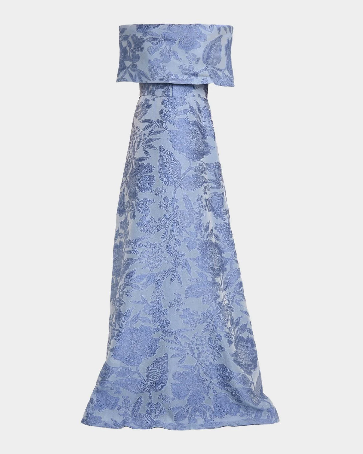 Floral Fil Coupe Off-The-Shoulder Gown - 1
