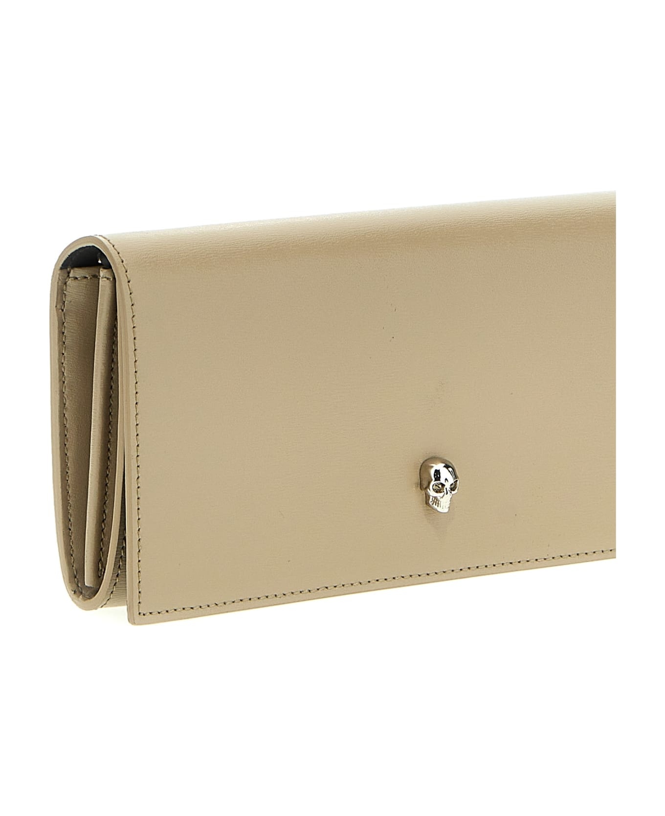 Camel Beige Chain Wallet In Leather - 3