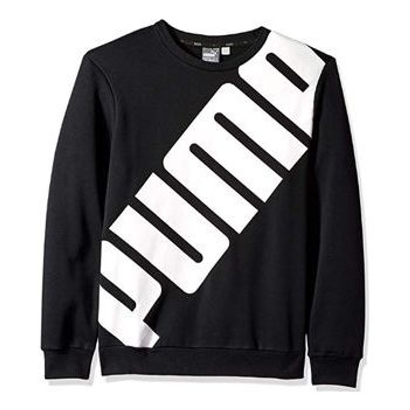 PUMA logo Printed Sports Pullover Fleece Black 855069-01 - 1
