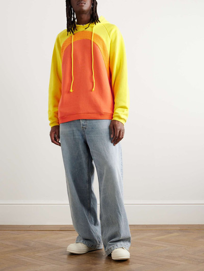 ERL Bouclé-Trimmed Cotton-Jersey Hoodie outlook