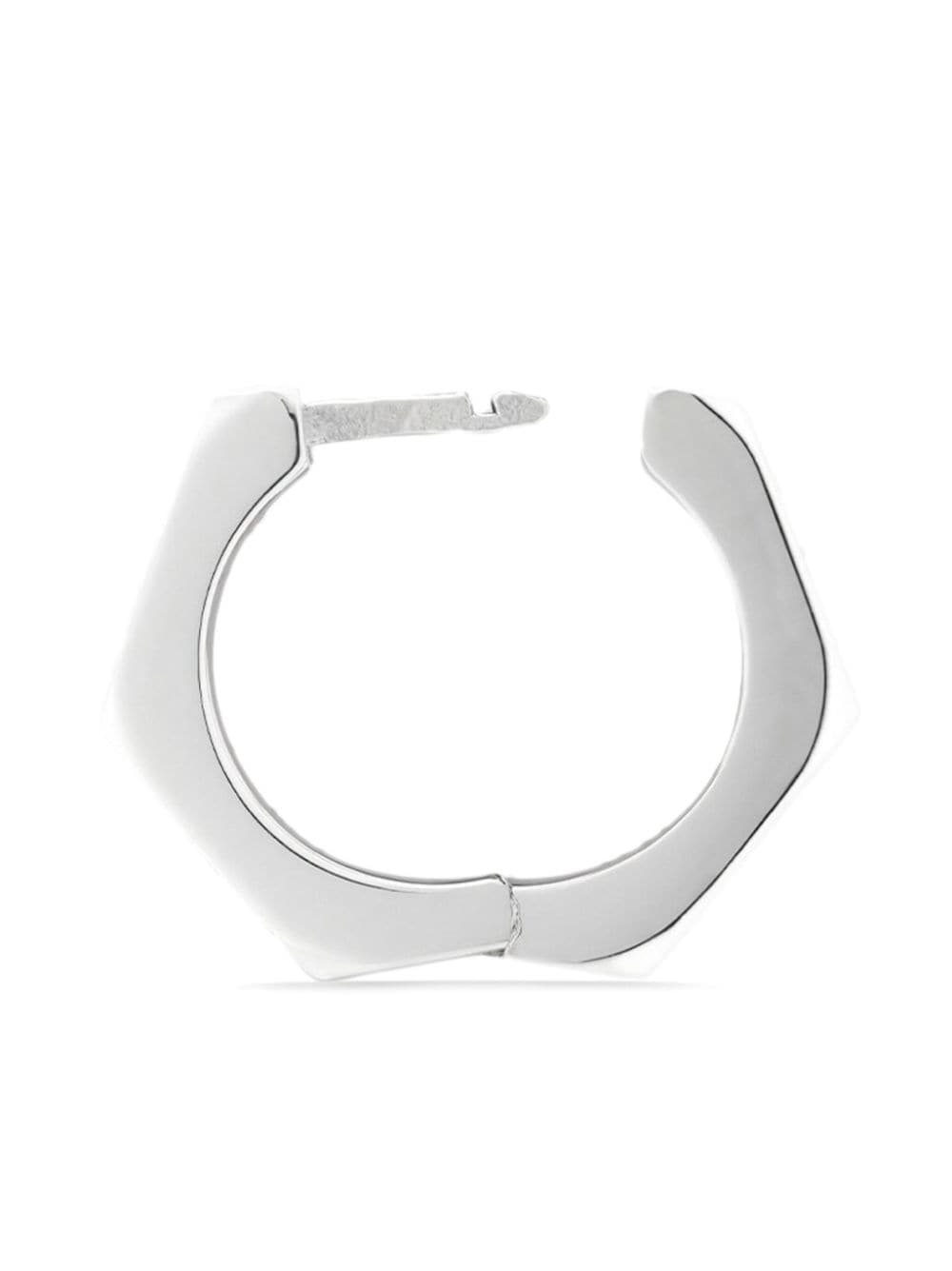 logo-engraved hoop earrings - 3