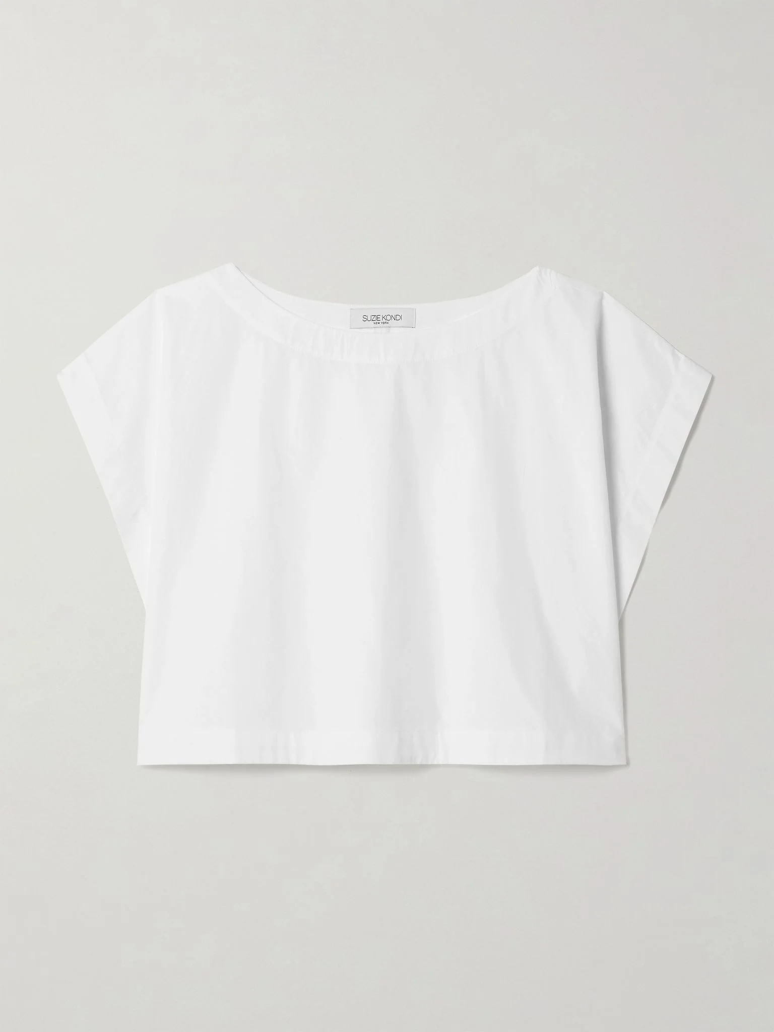 Kori cropped cotton-poplin top White - 1