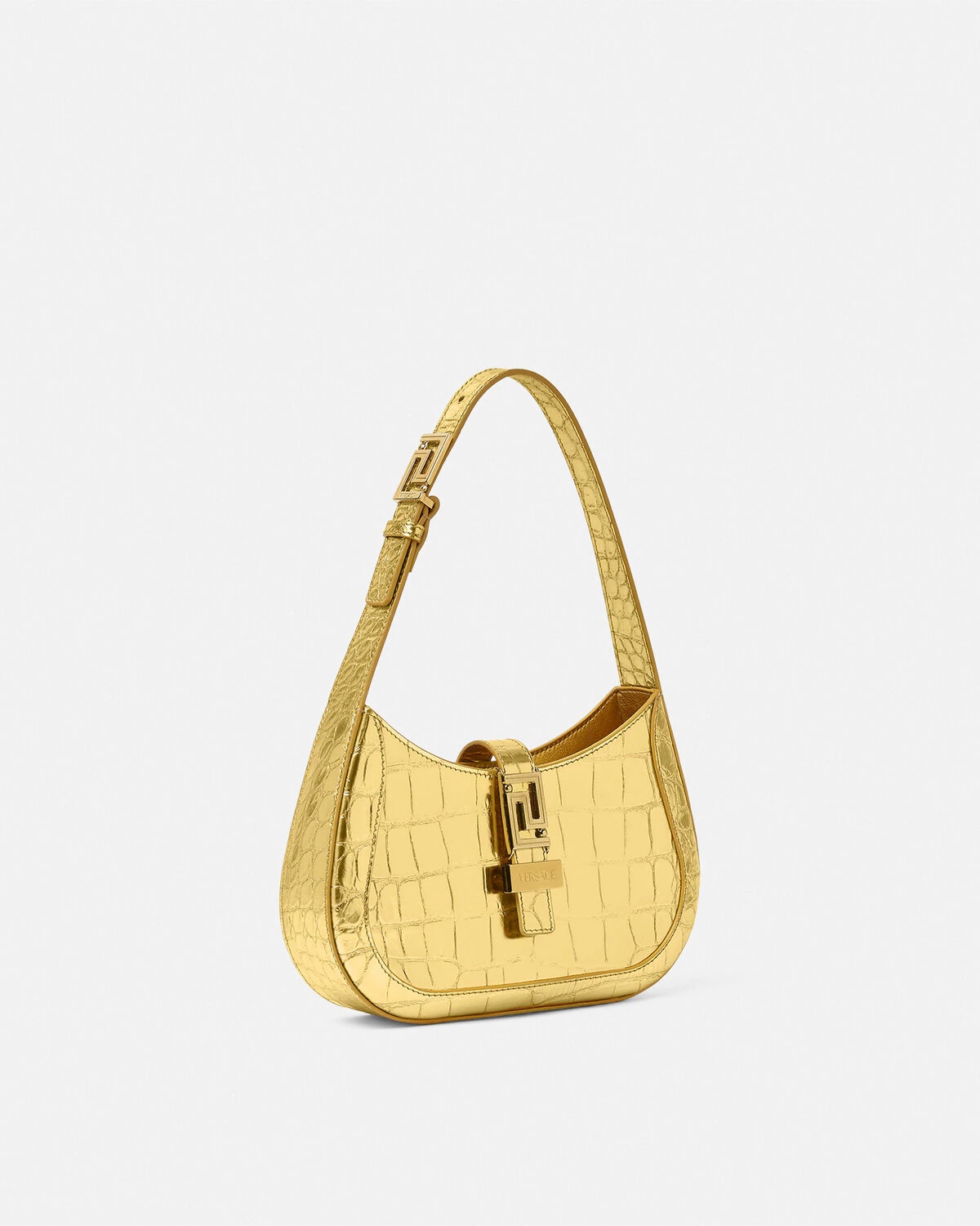 Greca Goddess Metallic Small Hobo Bag - 2