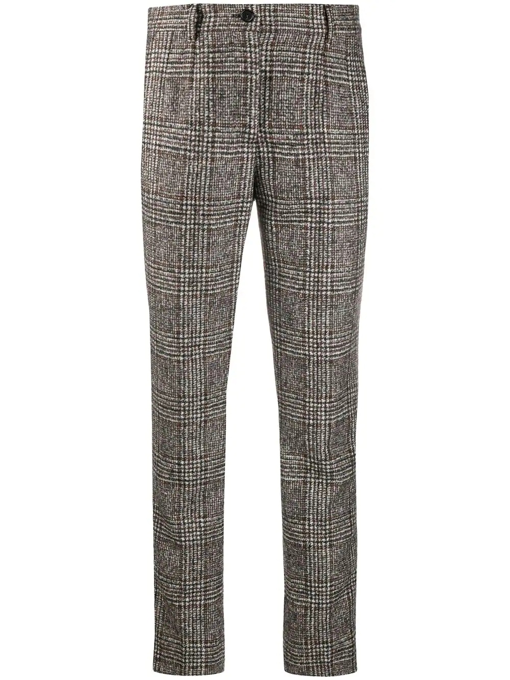 checked slim-fit trousers - 1