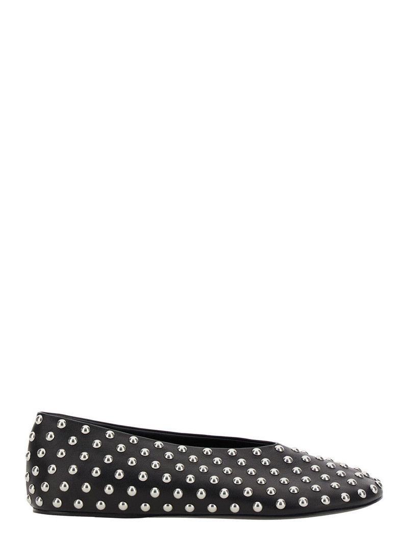 Jil Sander Women Black Ballet Flats With All-Over Stud In Leather Woman - 1