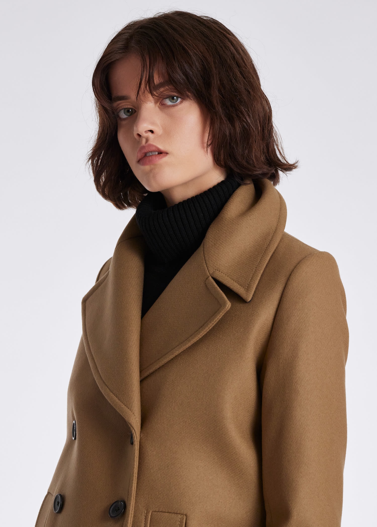 Cashmere-Wool Pea Coat - 8