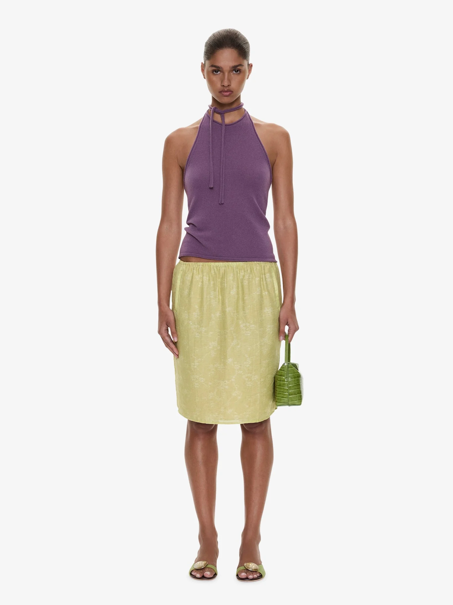 Light Leak Jacquard Slip Skirt - 1