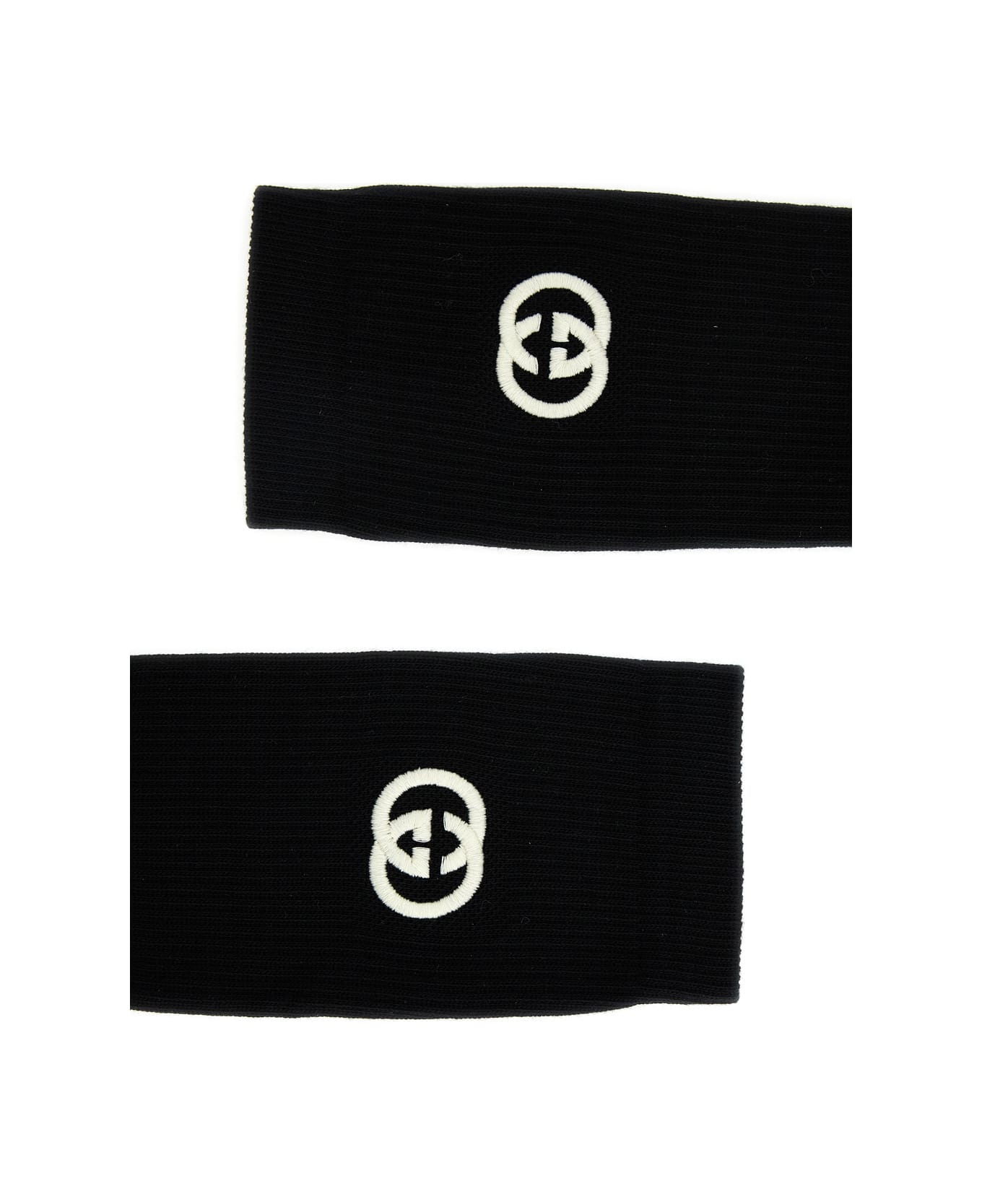 Black Gg Logo Socks In Cotton Man - 3