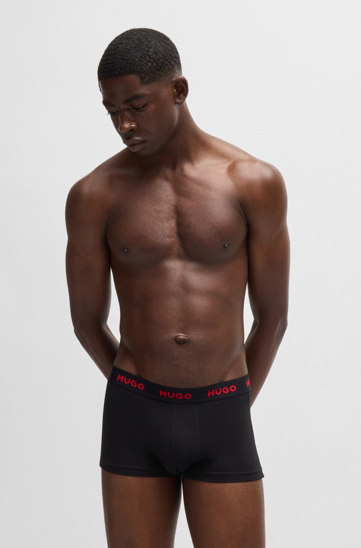 THREE-PACK OF STRETCH-COTTON TRUNKS WITH LOGO WAISTBANDS - 2