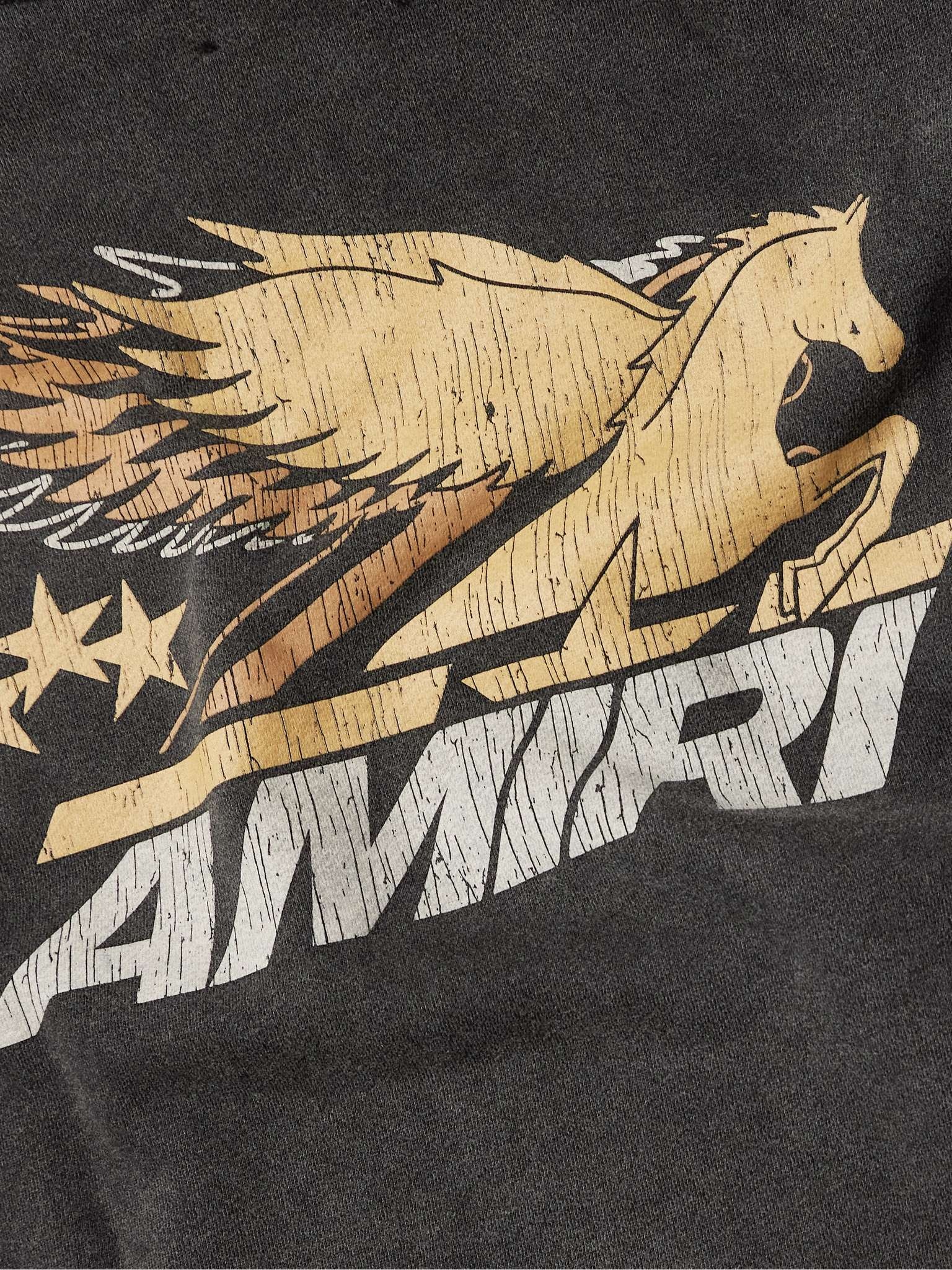 Vintage Pegasus Distressed Logo-Print Cotton-Jersey Hoodie - 4