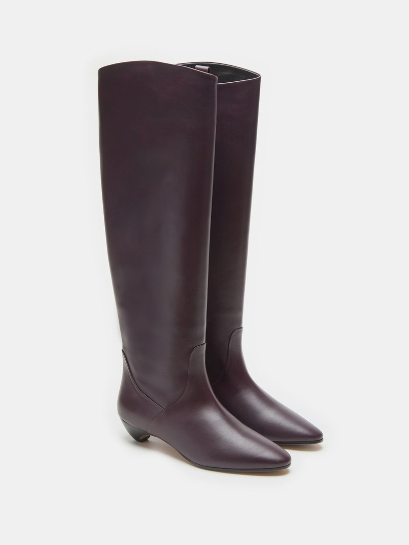 LE MONDE BÉRYL Allegra Riding Boot / Plum Leather outlook
