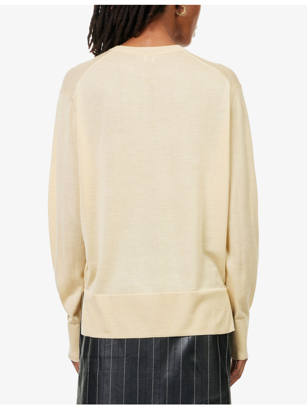 Round-Neck Long-Sleeves Wool And Silk Jumper - 4