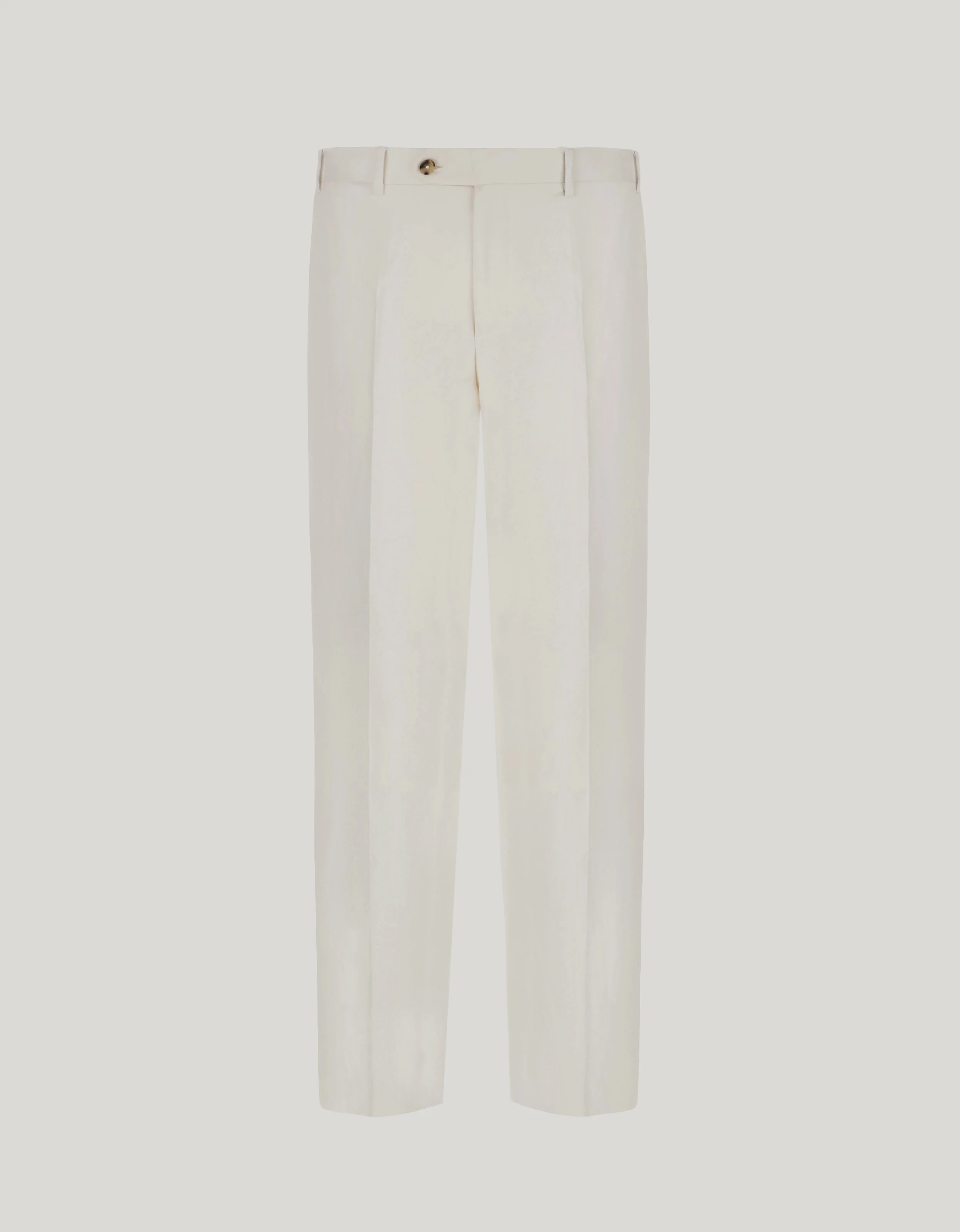 WHITE LINEN AND SILK REGULAR-FIT PANTS - 1