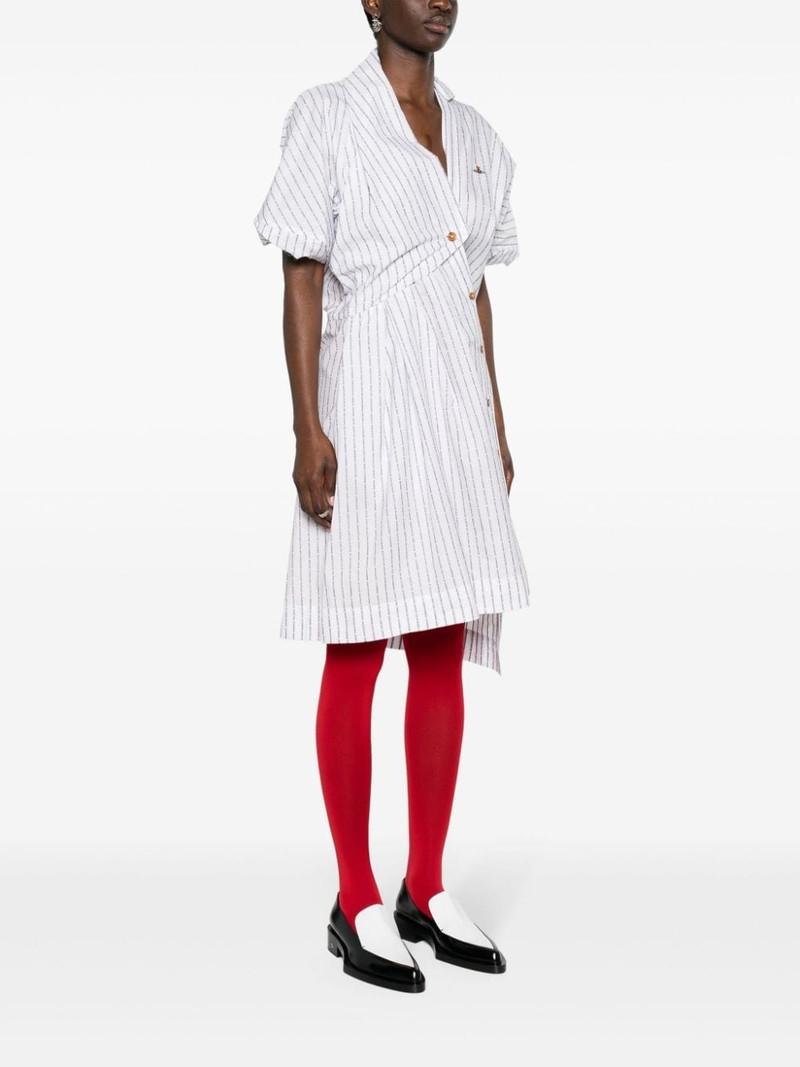 logo-striped asymmetric dress 3