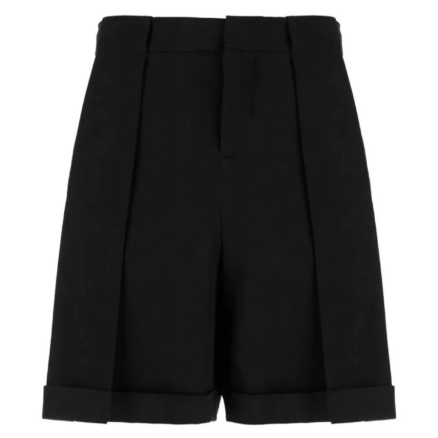 Balmain Pleated Grain De Poudre Bermuda Shorts - 1