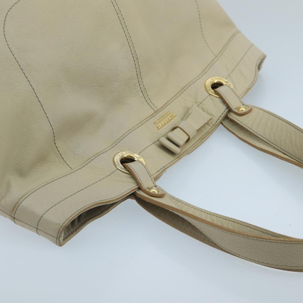 Burberry Tote Bag Leather White - 6