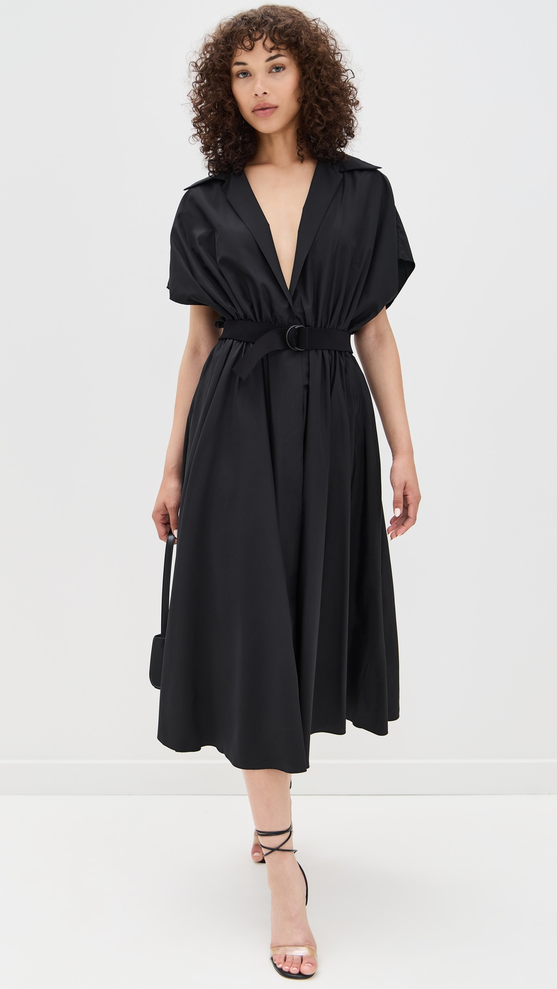 Belted Flared Midi Shirt Dress - 4