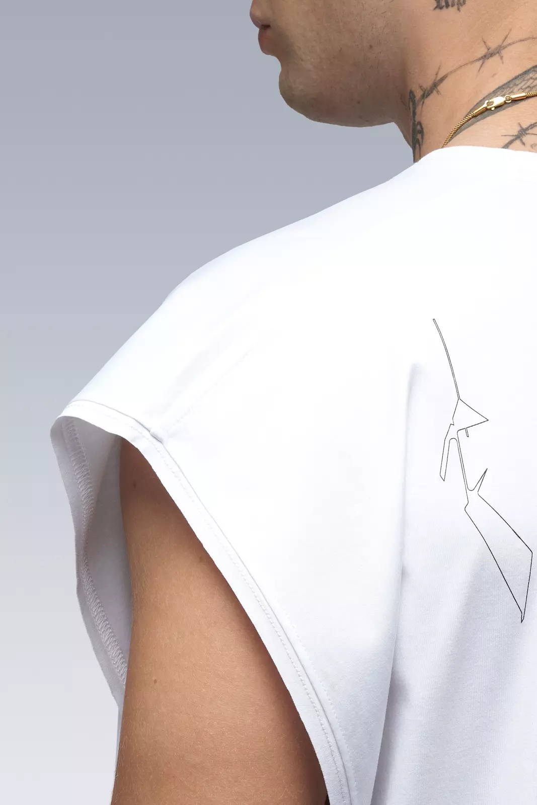 S25-PR-B 100% Cotton Mercerized Sleeveless T-shirt White - 7