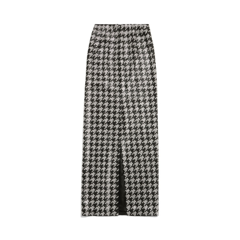 Women's Embroidered Maxi Skirt in Black/silver 6