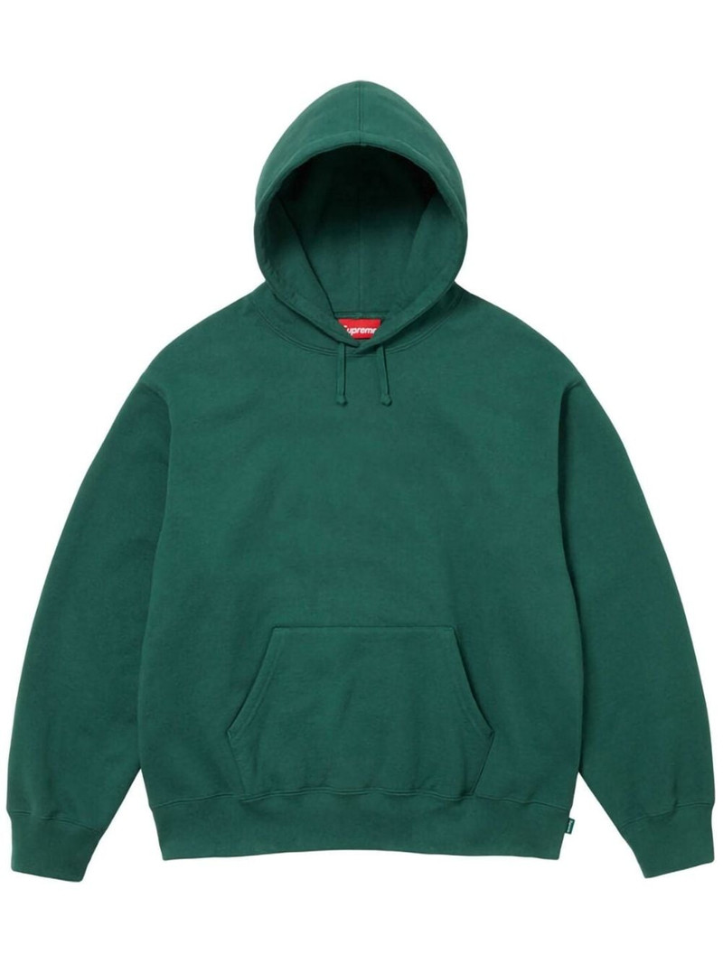satin-appliqué "Green" hoodie 1