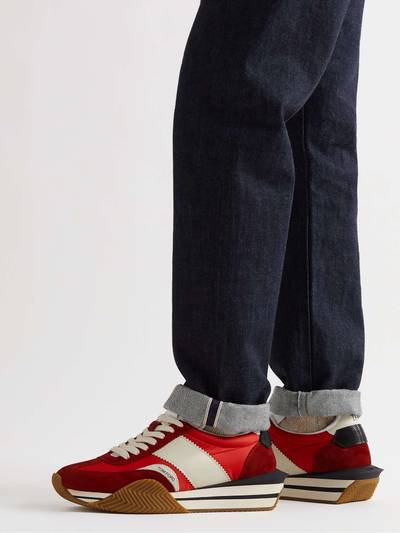 TOM FORD James Leather-Trimmed Nylon and Suede Sneakers outlook
