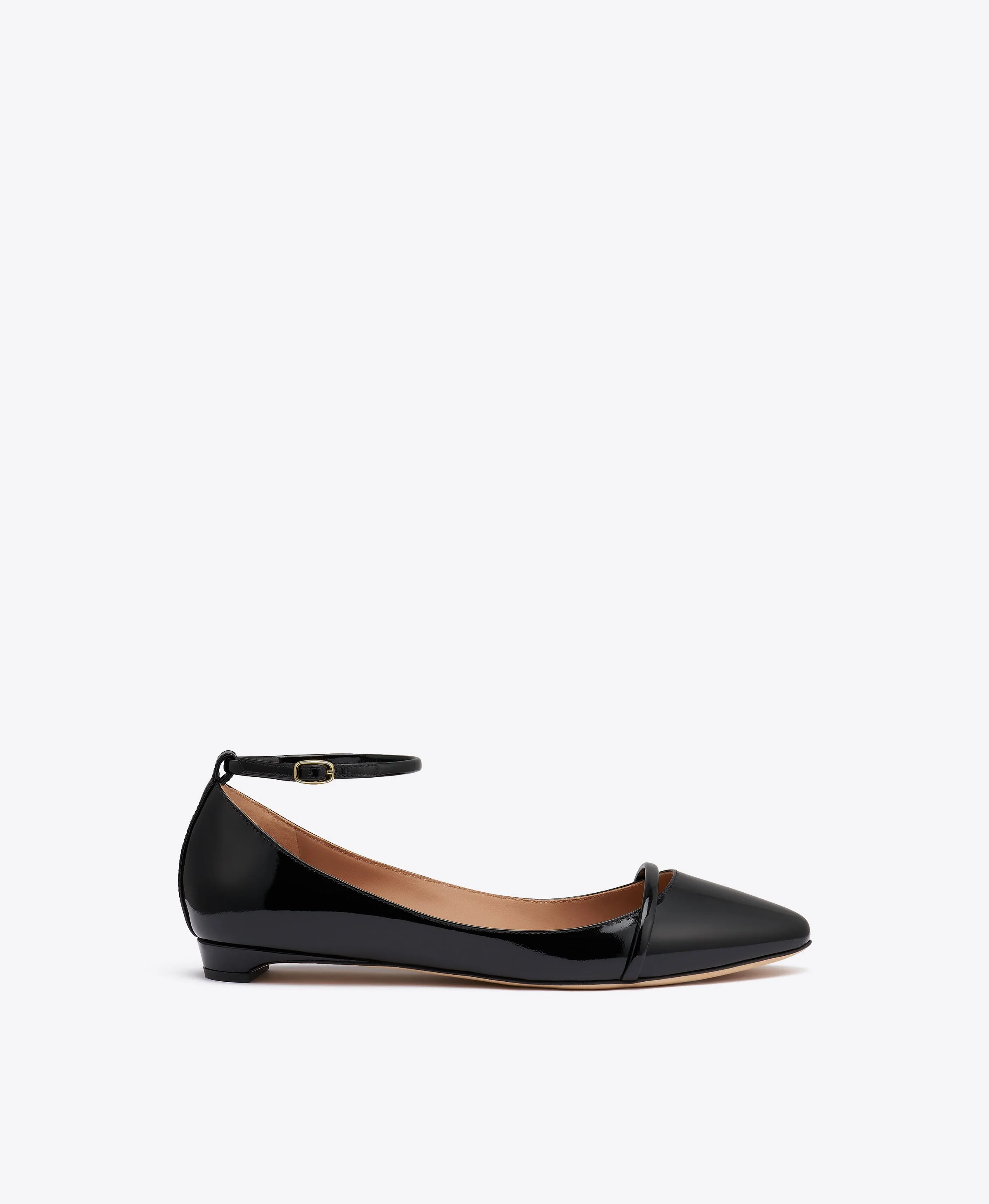 Mary Black Patent Flat Pumps - 1