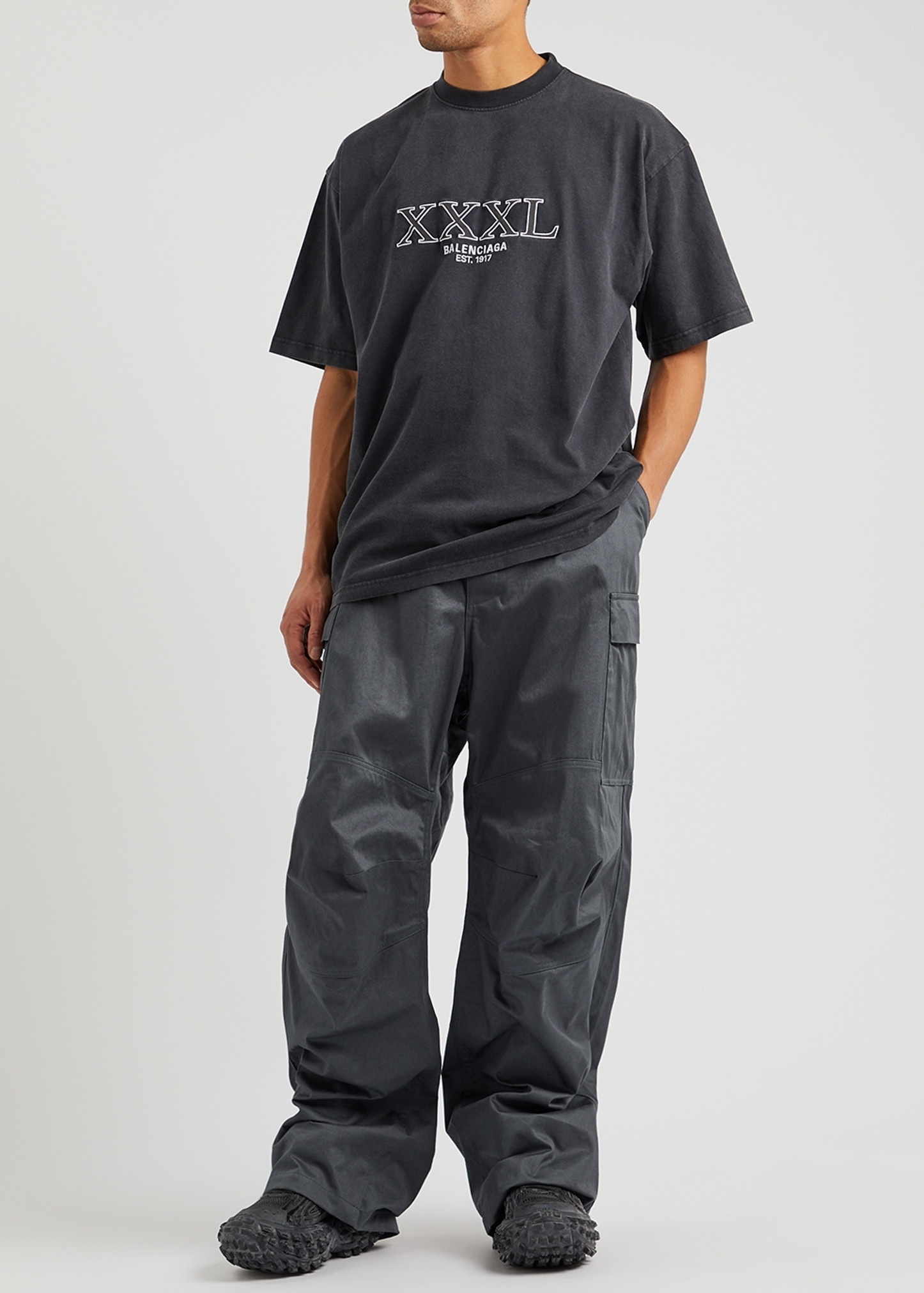 Cotton wide-leg cargo trousers - 4