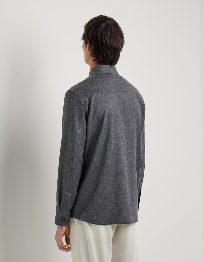 GRAY PURE WOOL SHIRT JACKET - IMPECCABILE 4