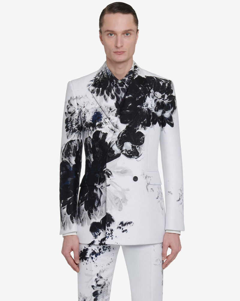 Men's Dutch Flower Double-breasted Jacket in Black/white 5