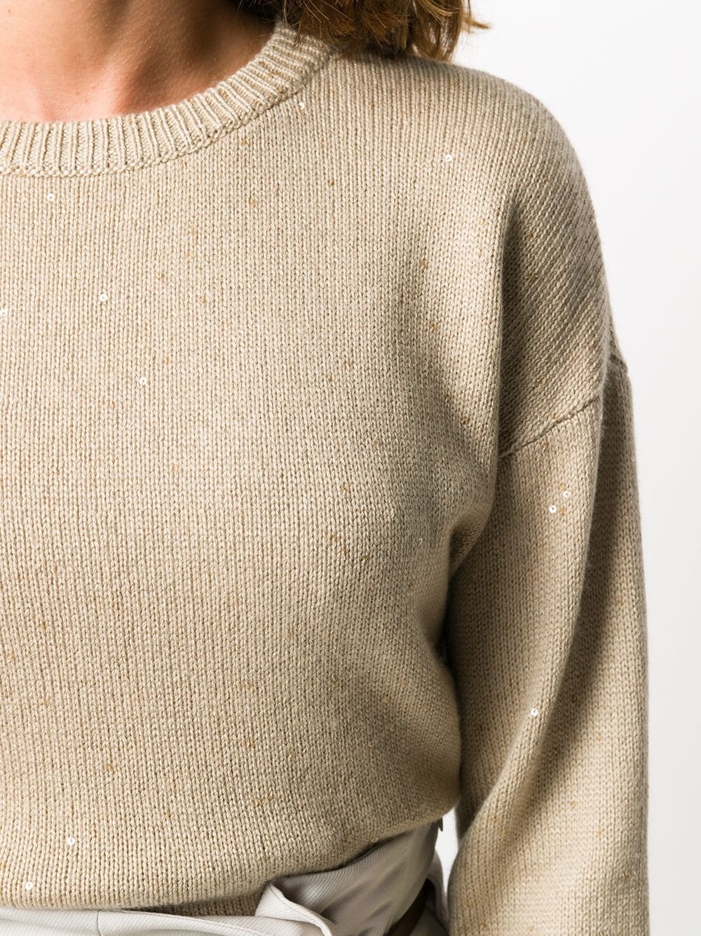 sequin-embellished crew-neck jumper - 5