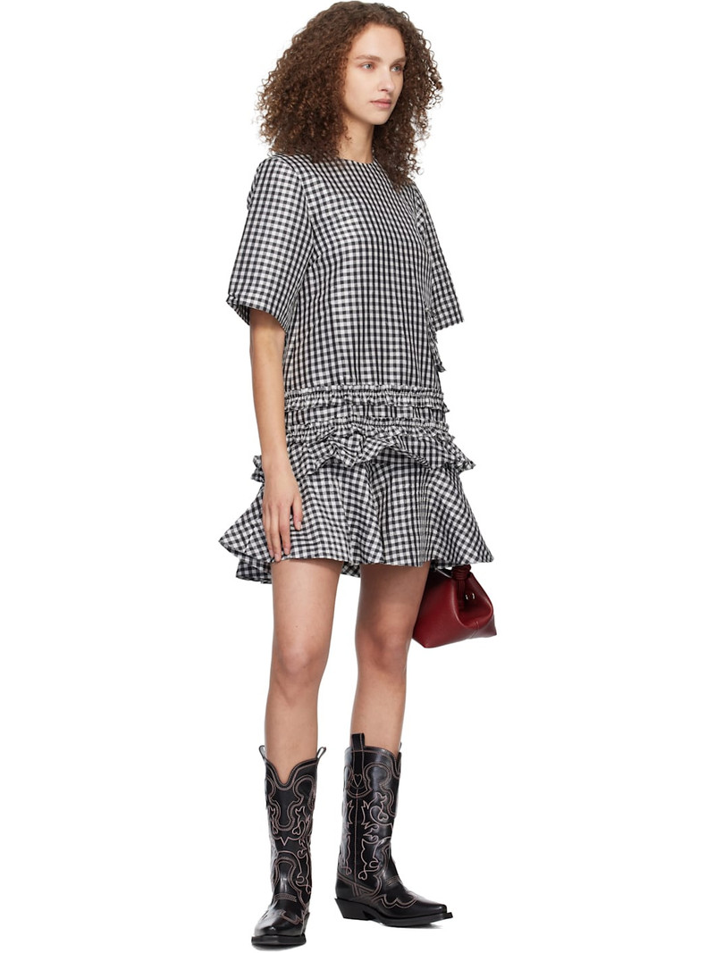 GANNI Black Mid Shaft Embroidered Western Boots outlook