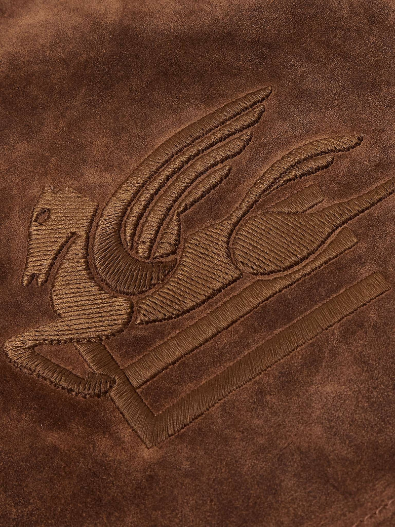 Logo-Embroidered Suede Jacket 3