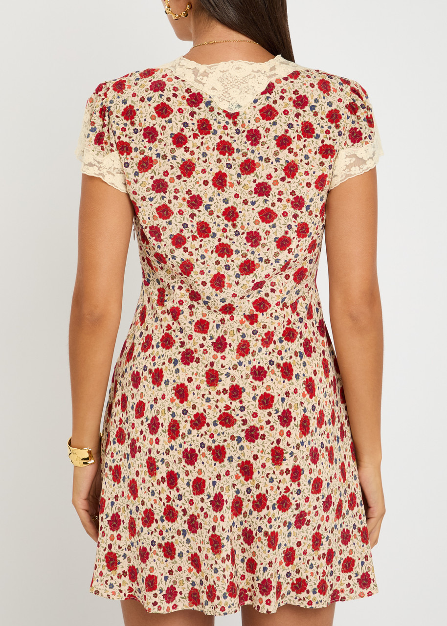 Rixo Lacie Floral-print Crepe de Chine Mini Dress - 3
