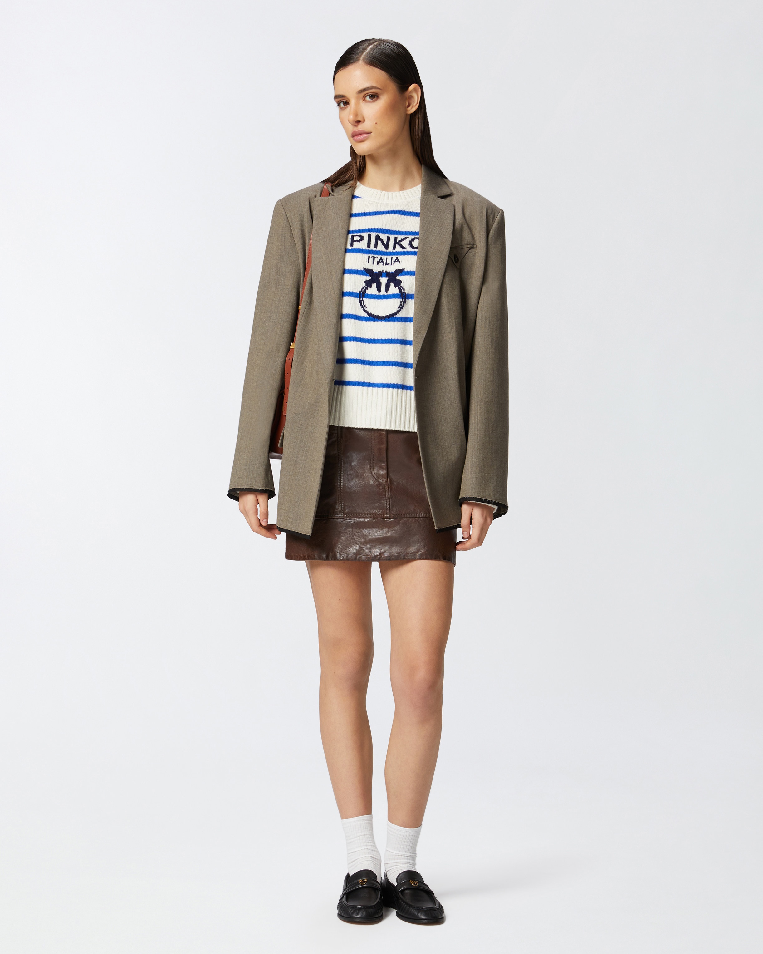 LEATHER MINI SKIRT WITH POCKETS - 2