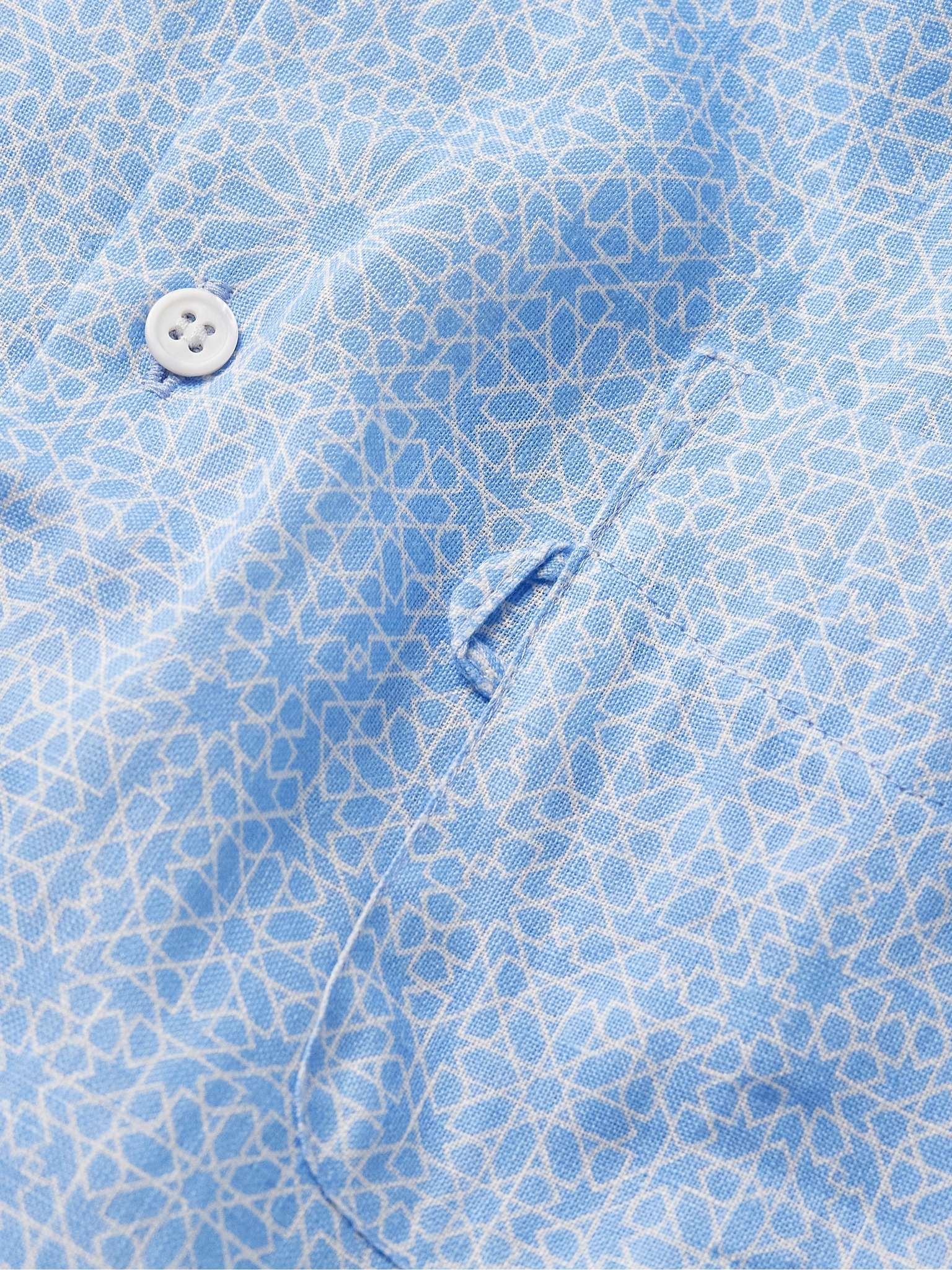 Milan 23 Camp-Collar Printed Linen Shirt - 4