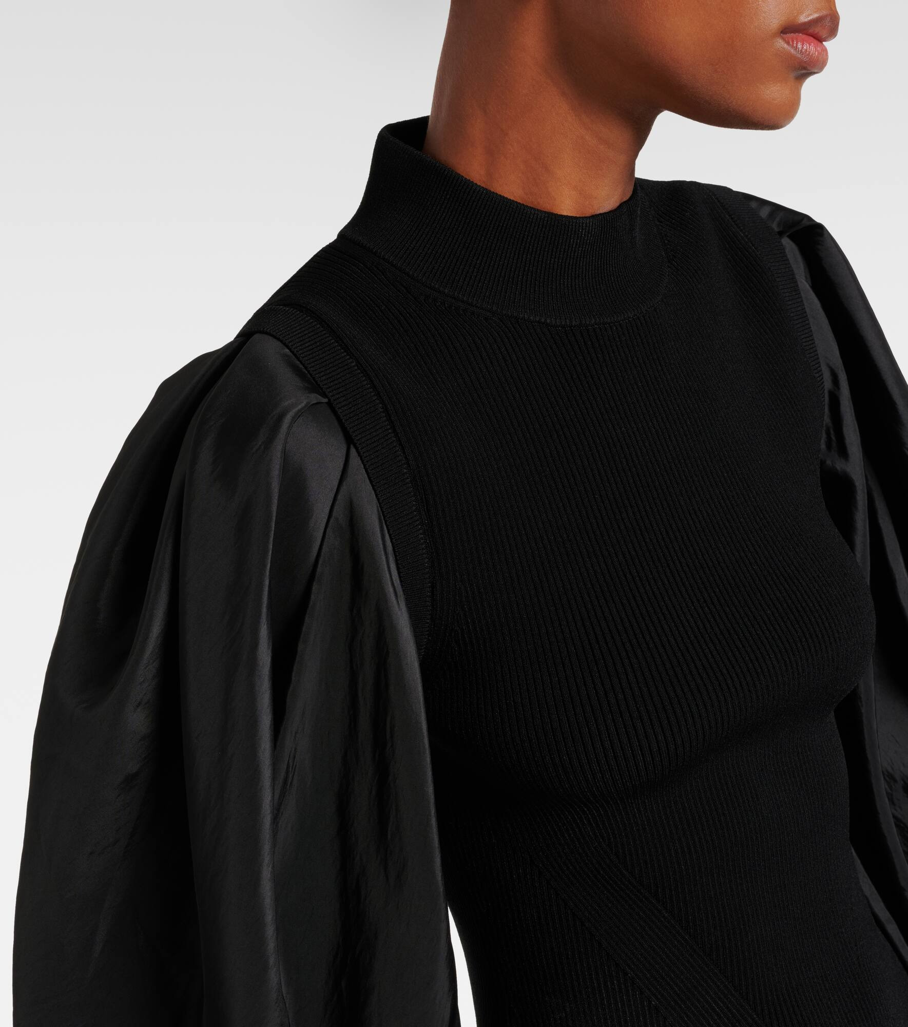 Jackie taffeta-trimmed knitted top - 4