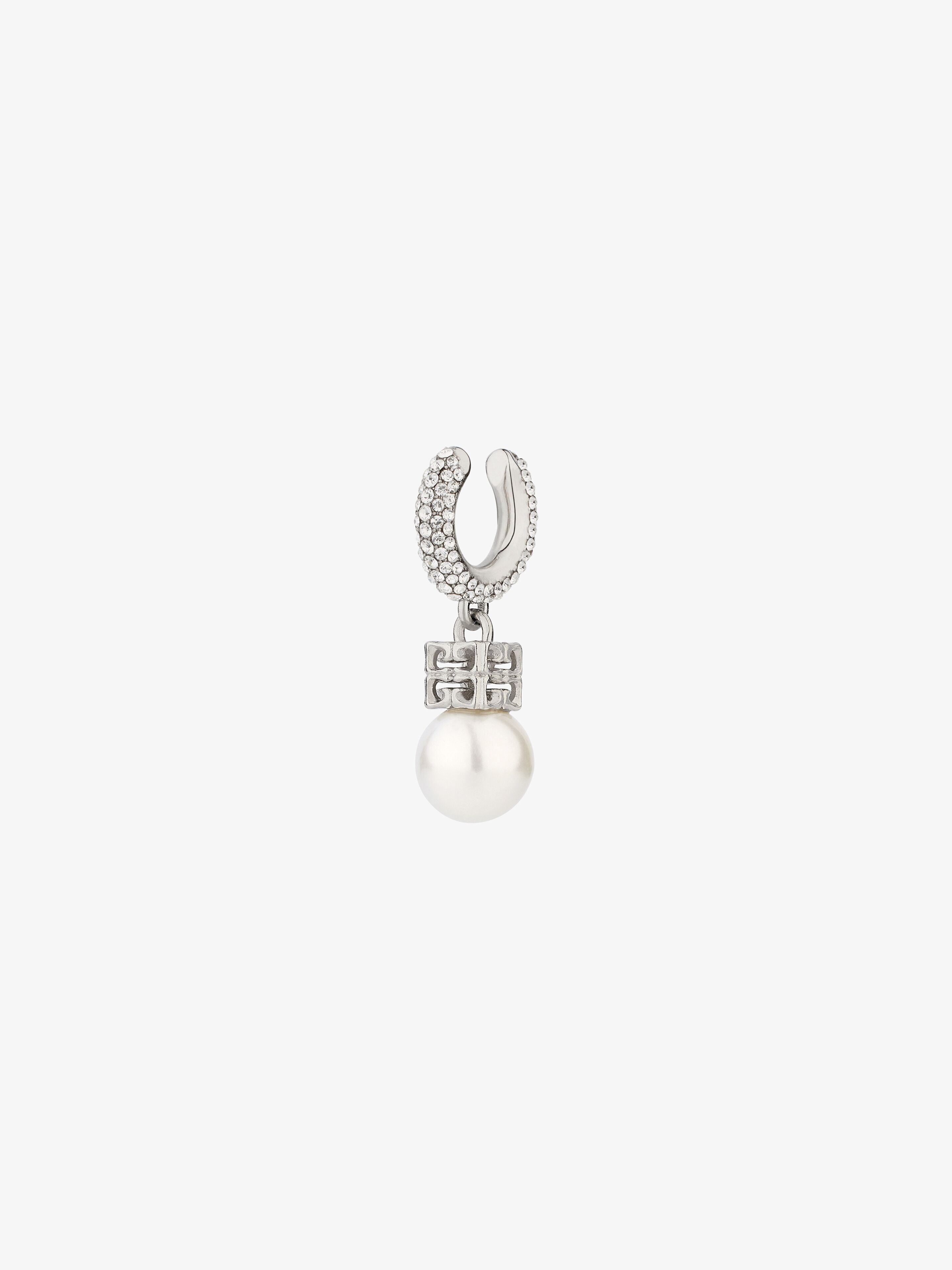 PEARL EARCUFF IN METAL WITH CRYSTALS - 3