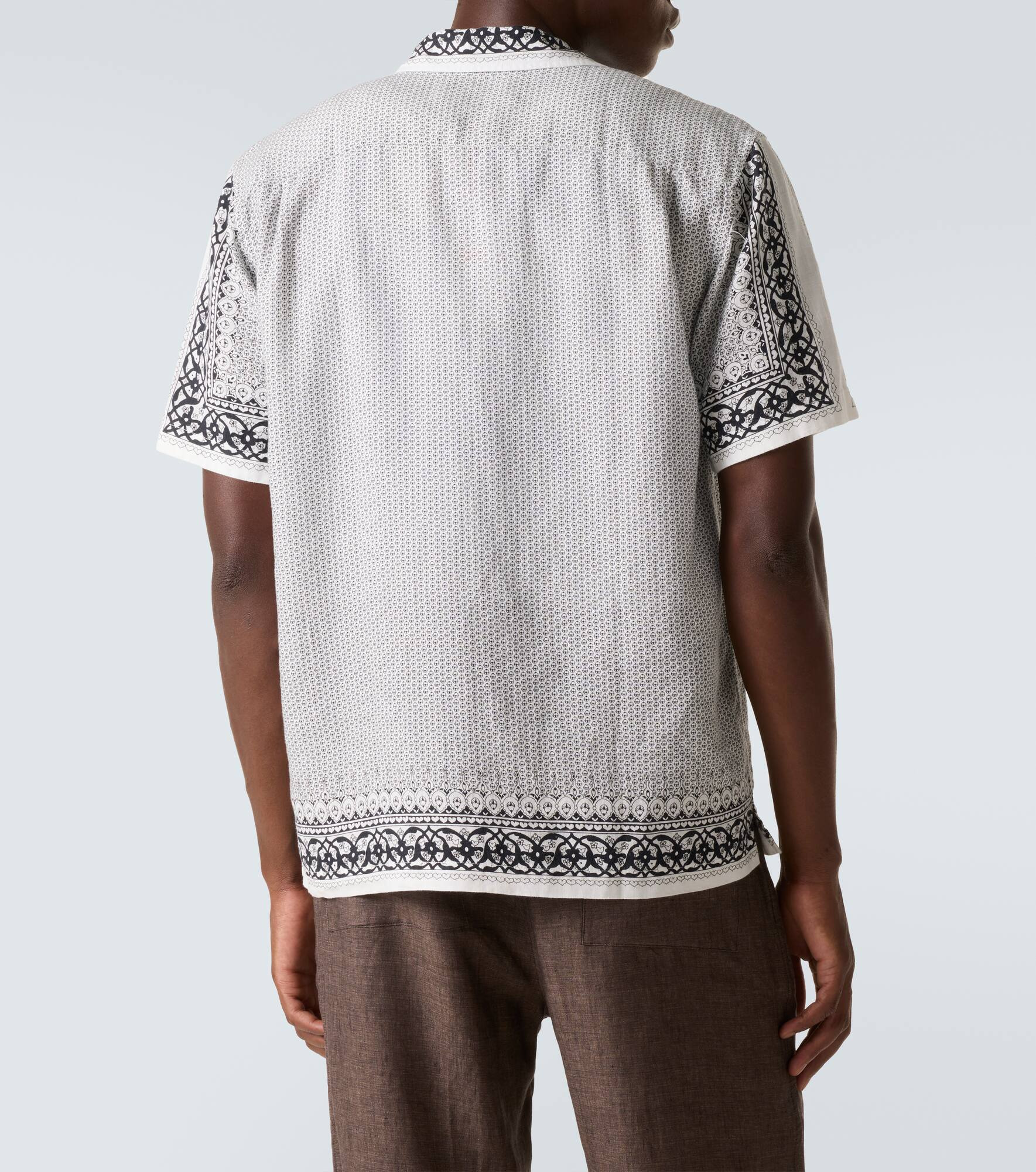 Maitan printed linen bowling shirt - 4