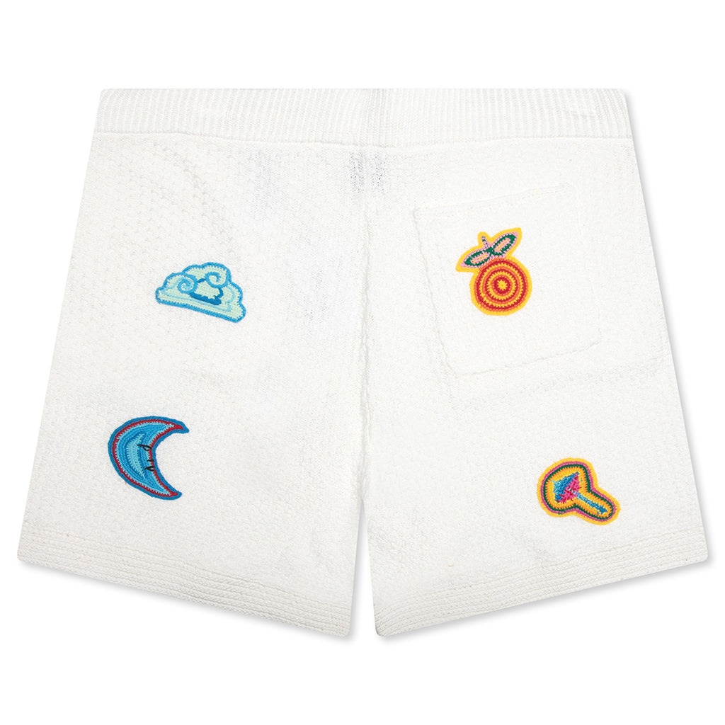 CROCHET SHORTS WITH PATCHES - WHITE - 2