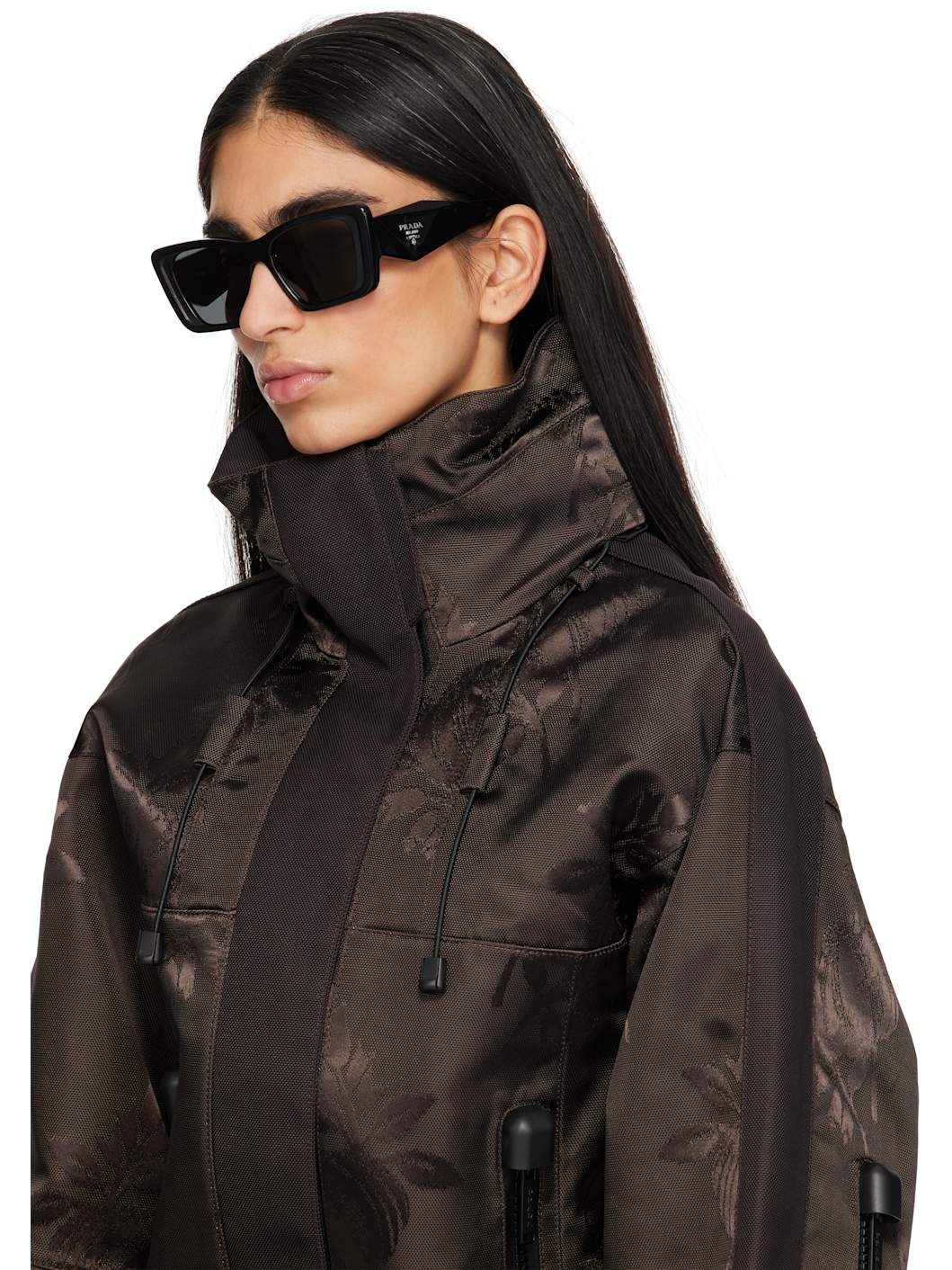 Black Thick Cat Eye Acetate Sunglasses - 4