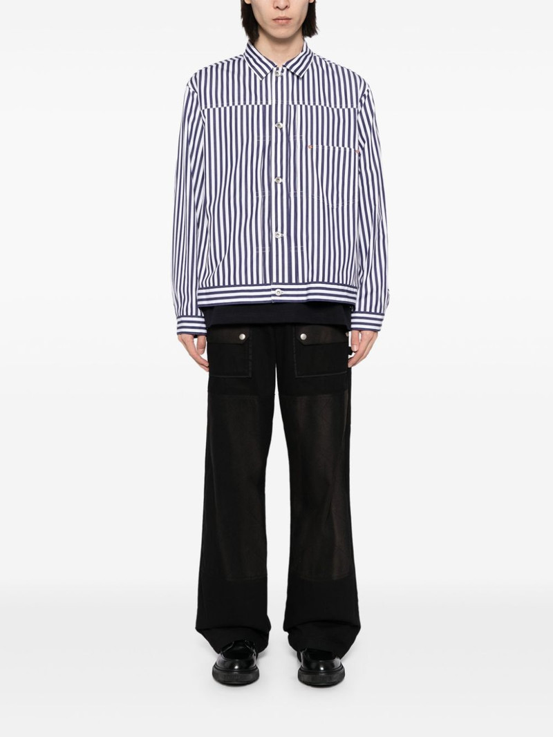sacai striped poplin shirt jacket outlook