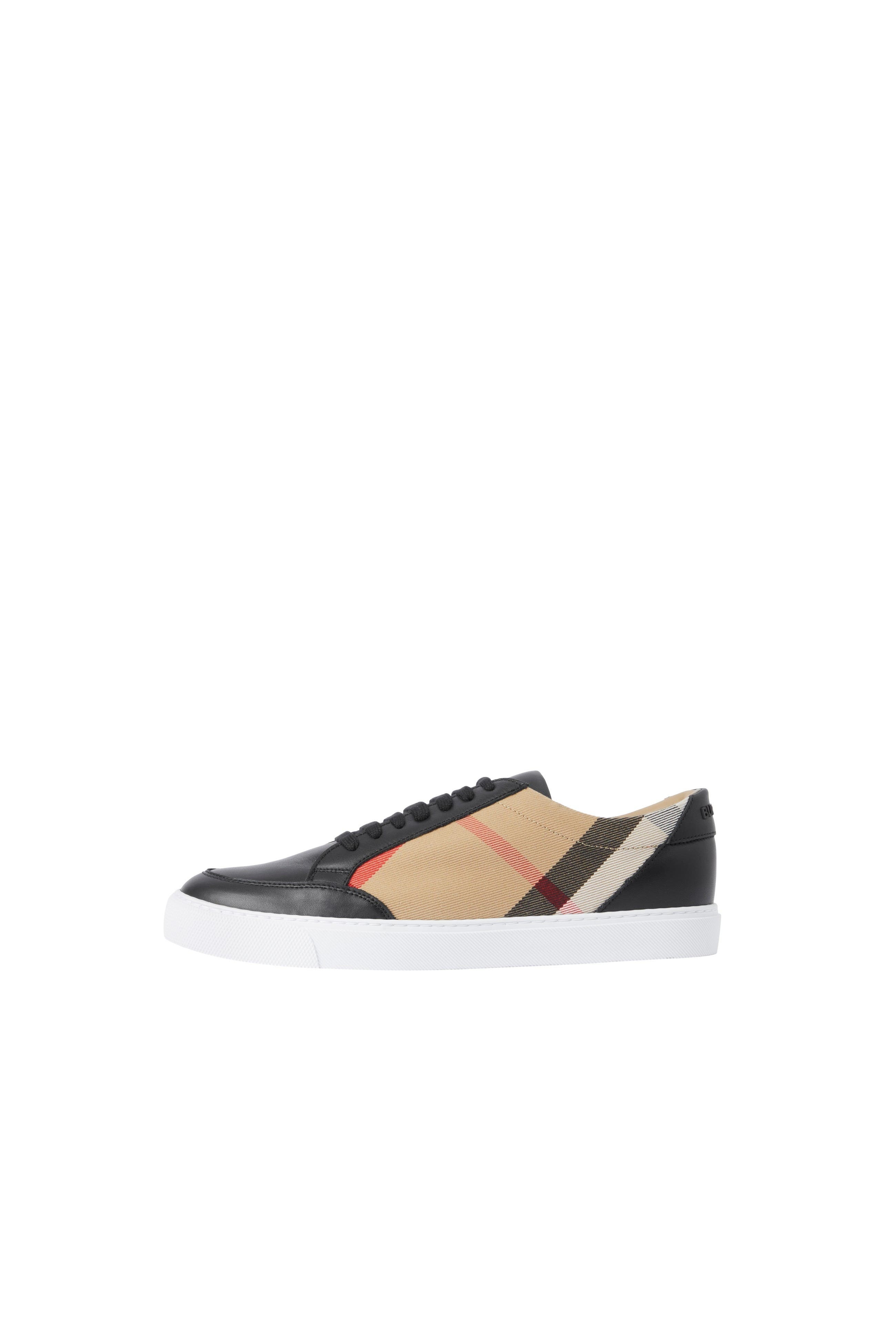 burberry House Check and Leather Sneakers in Black at Nordstrom - 6