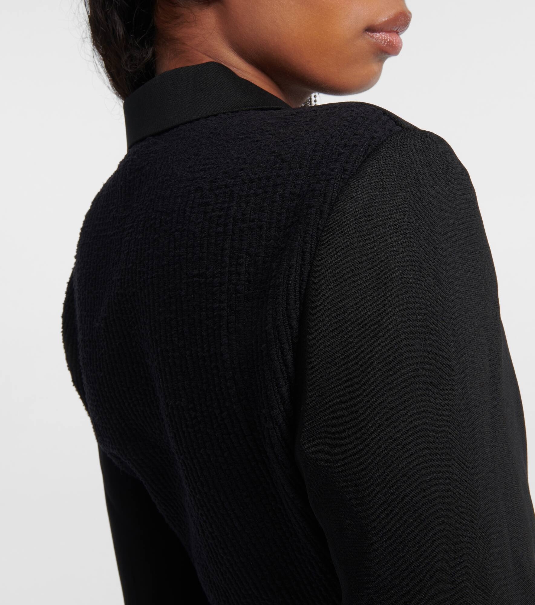 Single-breasted wool-blend blazer - 5