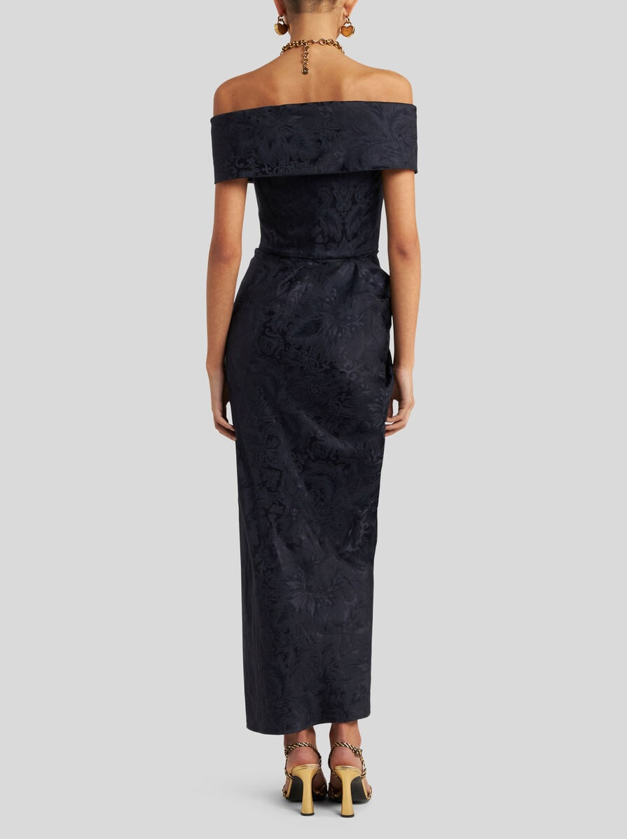 SILK-BLEND JACQUARD EVENING DRESS - 4