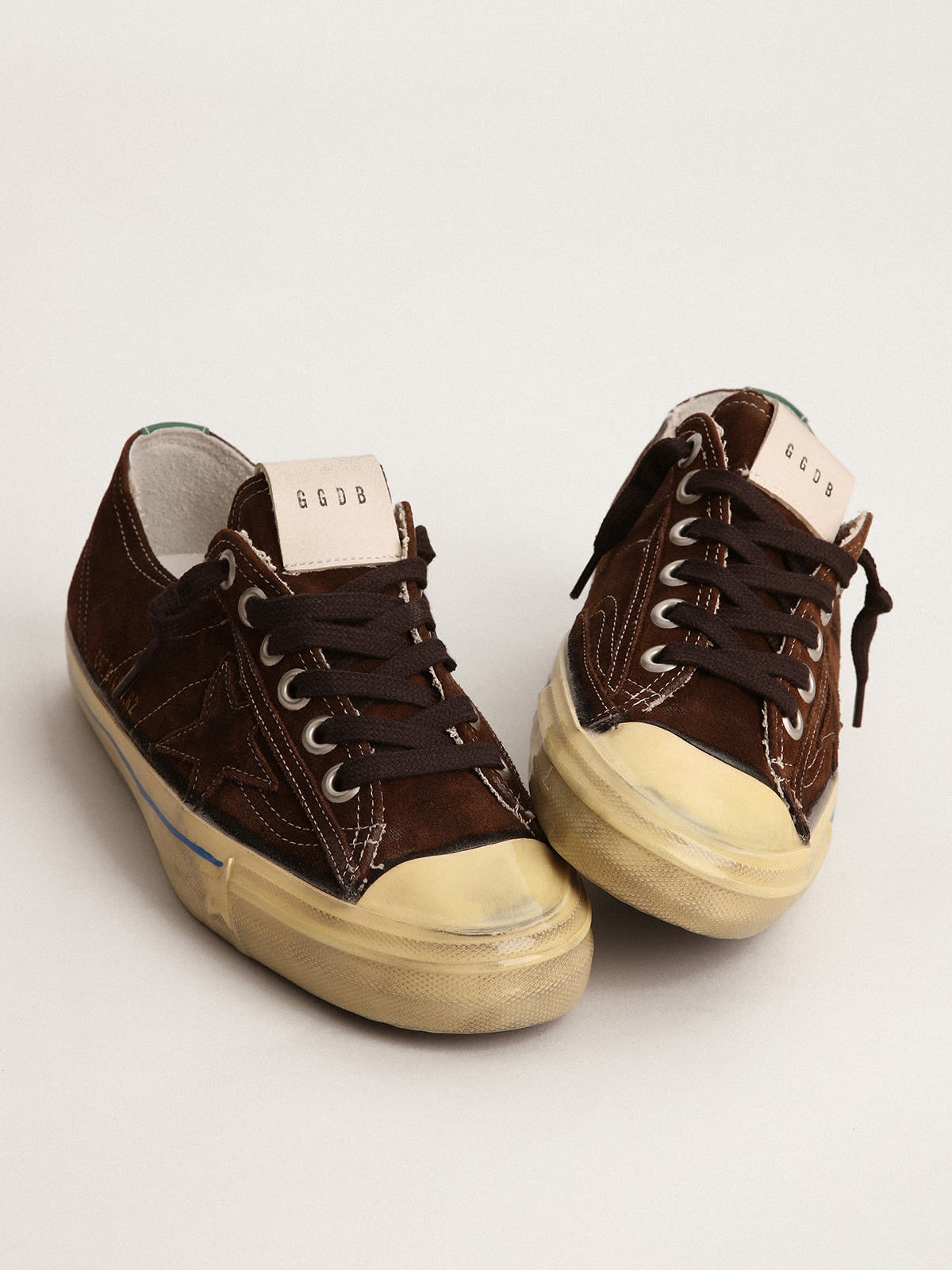 Women's V-Star LTD in suede with brown star and green leather heel tab - 2