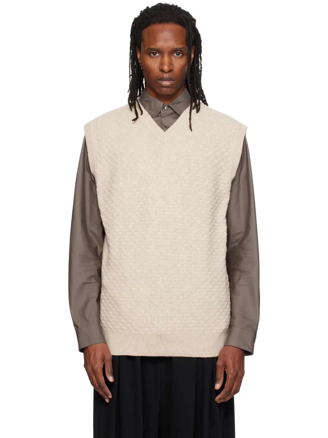 Off-White Knit Vest - 1
