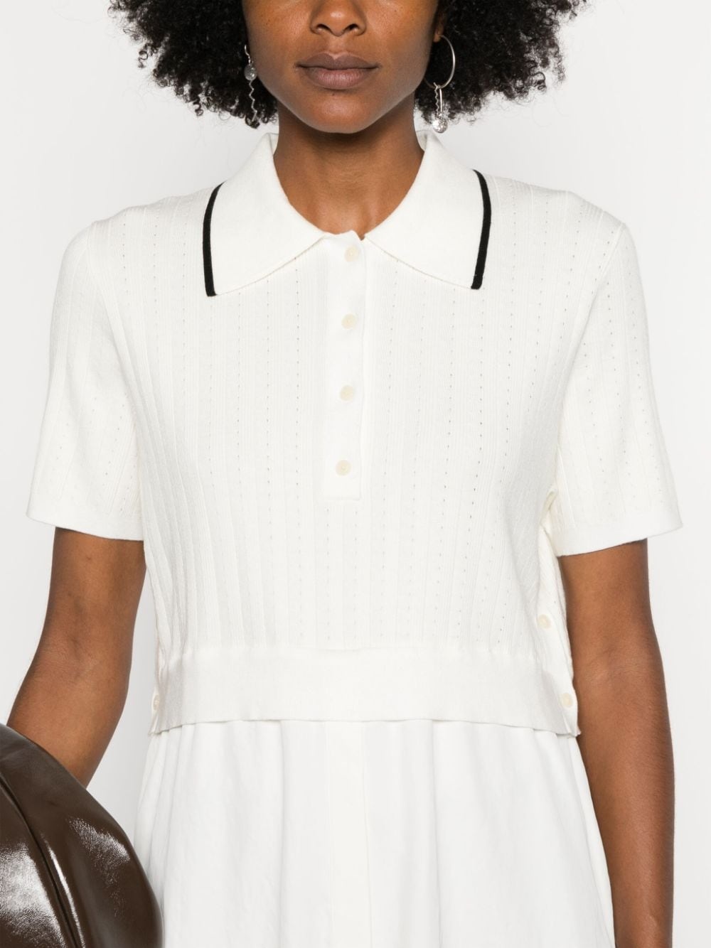 pointelle-knit polo shirt - 5